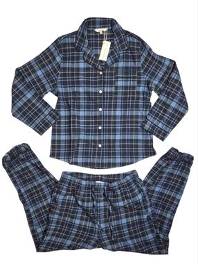 NWT Company Store Set Womens Flannel Button Front + Pajama Bottoms Medium /Large